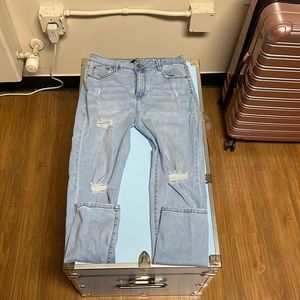 Light Wash FashionNova Size 15 Ripped Skinny Jeans
